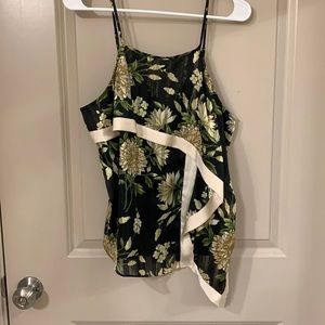 BCBG Black Floral Print Tank